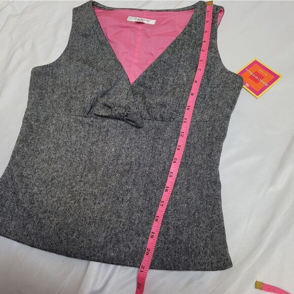 NEW Isaac Mizrahi x Target Y2K 2007 corpcore gray sleeveless shell top XS - Picture 8 of 10